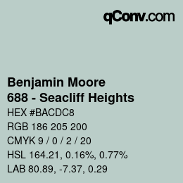 Code couleur: Benjamin Moore - 688 - Seacliff Heights | qconv.com