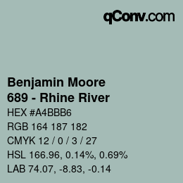 Código de color: Benjamin Moore - 689 - Rhine River | qconv.com