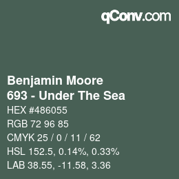 Código de color: Benjamin Moore - 693 - Under The Sea | qconv.com