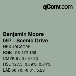 Color code: Benjamin Moore - 697 - Scenic Drive | qconv.com