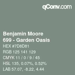 Farbcode: Benjamin Moore - 699 - Garden Oasis | qconv.com