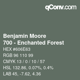 Color code: Benjamin Moore - 700 - Enchanted Forest | qconv.com