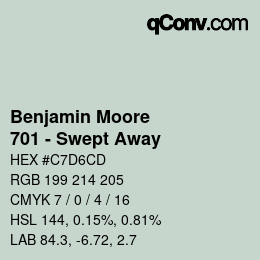Código de color: Benjamin Moore - 701 - Swept Away | qconv.com