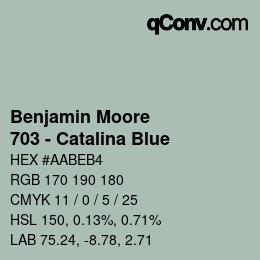Código de color: Benjamin Moore - 703 - Catalina Blue | qconv.com