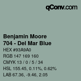 Farbcode: Benjamin Moore - 704 - Del Mar Blue | qconv.com