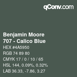 Color code: Benjamin Moore - 707 - Calico Blue | qconv.com