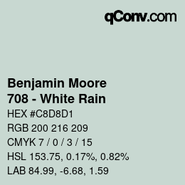 Code couleur: Benjamin Moore - 708 - White Rain | qconv.com