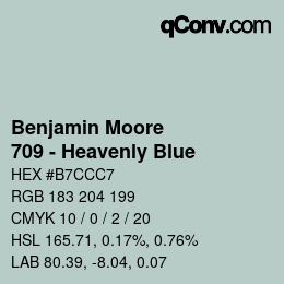 Código de color: Benjamin Moore - 709 - Heavenly Blue | qconv.com