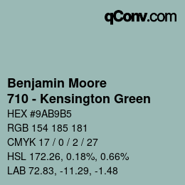 Farbcode: Benjamin Moore - 710 - Kensington Green | qconv.com