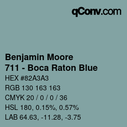 Código de color: Benjamin Moore - 711 - Boca Raton Blue | qconv.com