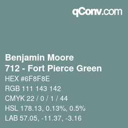 Farbcode: Benjamin Moore - 712 - Fort Pierce Green | qconv.com