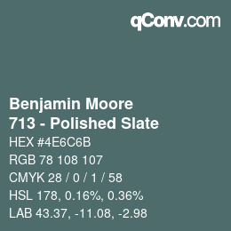 Code couleur: Benjamin Moore - 713 - Polished Slate | qconv.com