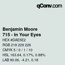 Farbcode: Benjamin Moore - 715 - In Your Eyes | qconv.com