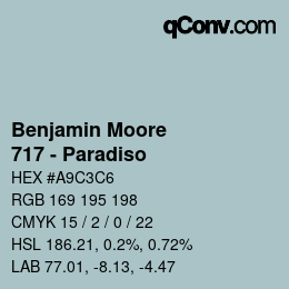 Color code: Benjamin Moore - 717 - Paradiso | qconv.com