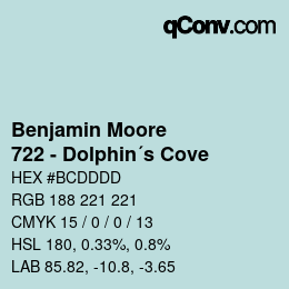 Código de color: Benjamin Moore - 722 - Dolphin´s Cove | qconv.com