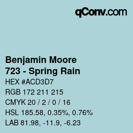 颜色代码: Benjamin Moore - 723 - Spring Rain | qconv.com