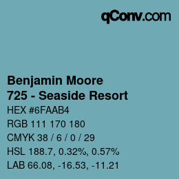 Farbcode: Benjamin Moore - 725 - Seaside Resort | qconv.com