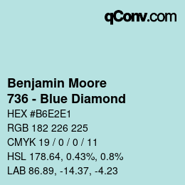 Code couleur: Benjamin Moore - 736 - Blue Diamond | qconv.com