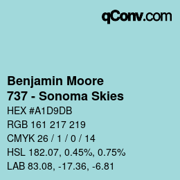 Code couleur: Benjamin Moore - 737 - Sonoma Skies | qconv.com