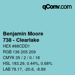 Color code: Benjamin Moore - 738 - Clearlake | qconv.com