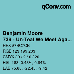 Code couleur: Benjamin Moore - 739 - Un-Teal We Meet Again | qconv.com