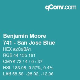 Color code: Benjamin Moore - 741 - San Jose Blue | qconv.com