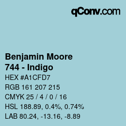 Color code: Benjamin Moore - 744 - Indigo | qconv.com