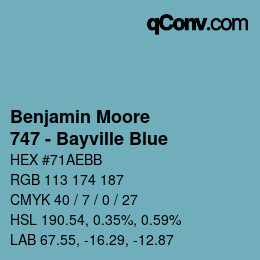 カラーコード: Benjamin Moore - 747 - Bayville Blue | qconv.com