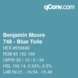 Código de color: Benjamin Moore - 748 - Blue Toile | qconv.com
