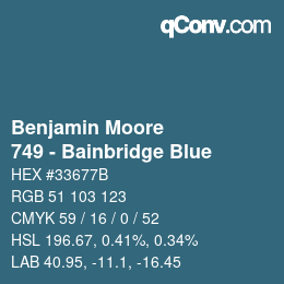 Código de color: Benjamin Moore - 749 - Bainbridge Blue | qconv.com
