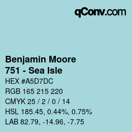 Farbcode: Benjamin Moore - 751 - Sea Isle | qconv.com