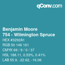 Color code: Benjamin Moore - 754 - Wilmington Spruce | qconv.com
