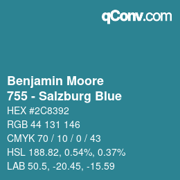 カラーコード: Benjamin Moore - 755 - Salzburg Blue | qconv.com