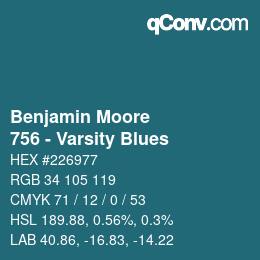 Color code: Benjamin Moore - 756 - Varsity Blues | qconv.com
