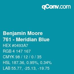 Color code: Benjamin Moore - 761 - Meridian Blue | qconv.com