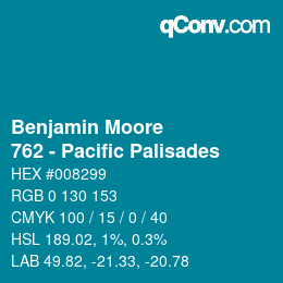 Color code: Benjamin Moore - 762 - Pacific Palisades | qconv.com