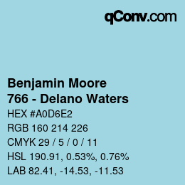 Color code: Benjamin Moore - 766 - Delano Waters | qconv.com