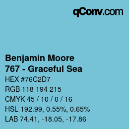 Code couleur: Benjamin Moore - 767 - Graceful Sea | qconv.com