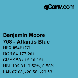 Color code: Benjamin Moore - 768 - Atlantis Blue | qconv.com