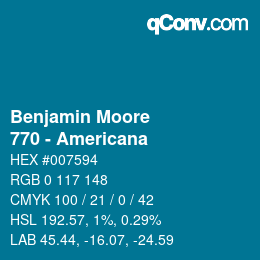 Color code: Benjamin Moore - 770 - Americana | qconv.com
