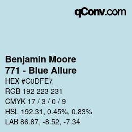 Color code: Benjamin Moore - 771 - Blue Allure | qconv.com