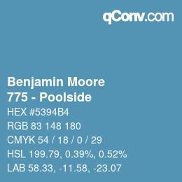 Código de color: Benjamin Moore - 775 - Poolside | qconv.com