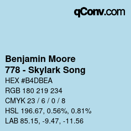 Farbcode: Benjamin Moore - 778 - Skylark Song | qconv.com