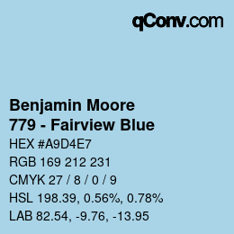 Color code: Benjamin Moore - 779 - Fairview Blue | qconv.com
