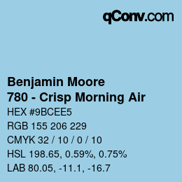 Code couleur: Benjamin Moore - 780 - Crisp Morning Air | qconv.com