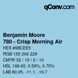 カラーコード: Benjamin Moore - 780 - Crisp Morning Air | qconv.com