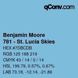 Farbcode: Benjamin Moore - 781 - St. Lucia Skies | qconv.com