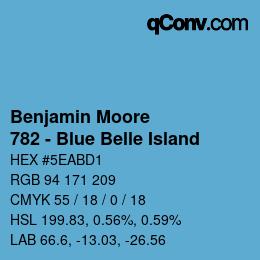 Color code: Benjamin Moore - 782 - Blue Belle Island | qconv.com