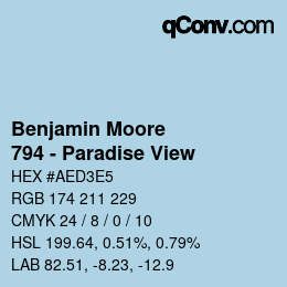 Code couleur: Benjamin Moore - 794 - Paradise View | qconv.com