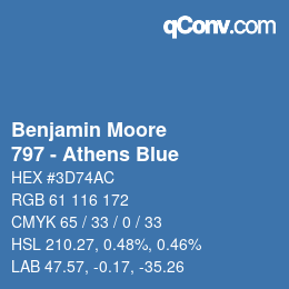 Código de color: Benjamin Moore - 797 - Athens Blue | qconv.com